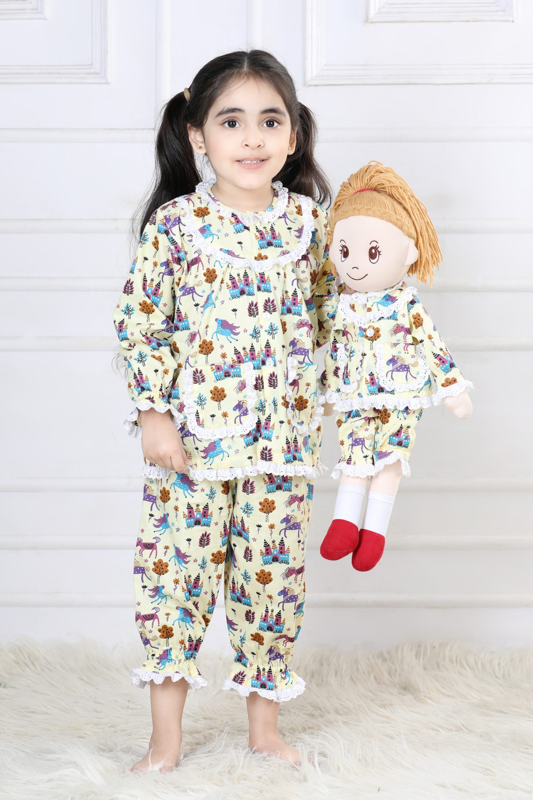 Unicorn Matching girl and doll sleepwear - Dress My Angel